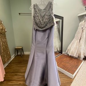 Tiffany Designs Grey Two Piece Gown